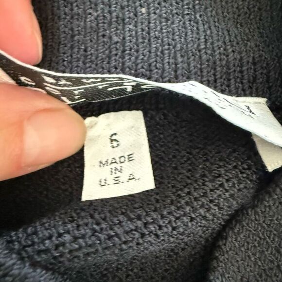 St John Collection Marie Gray Black Santana Knit Button Front Dress 6 - Picture 8 of 9